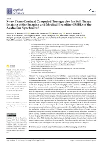 X-Ray Phase-Contrast Computed Tomography for Soft Tissue Imaging at the Imaging and Medical Beamline (IMBL) of the Australian Synchrotron