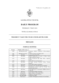 Daily Program