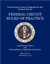 Federal Circuit Rules of Practice