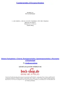 Fundamentals of Enzyme Kinetics