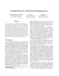 Google File System 2.0: a Modern Design and Implementation