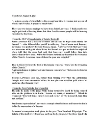 Homily for August 8, 2021