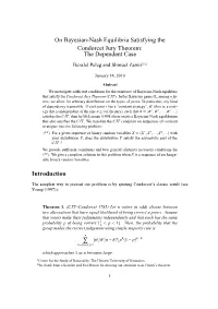 On Bayesian-Nash Equilibria Satisfying the Condorcet Jury Theorem: the Dependent Case
