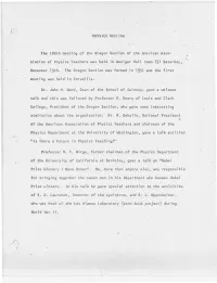 Program of the 100Th Meeting of The