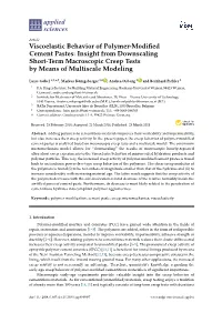 Viscoelastic Behavior of Polymer-Modified Cement