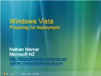 Windows Vista Preparing for Deployment