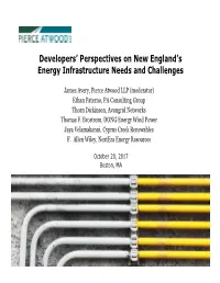 Developers' Perspectives on New England's Energy Infrastructure