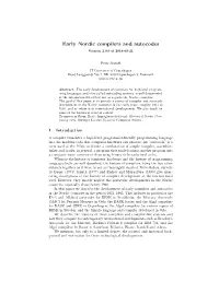 Early Nordic Compilers and Autocodes Version 2.0.0 of 2014-09-21