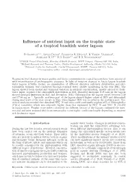Influence of Nutrient Input on the Trophic State of a Tropical Brackish