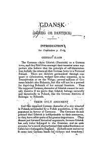 INT~ODUCTION ~ GERMAN CLAIM Taeir ONLY ARGUME~\