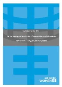 ITB/ZWE30/2021/02442 for the Supply and Installation of Solar