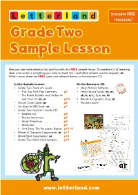 Samples - Five Day Unit Plan Summary Grade Two Teacher’S Guide Code: TH09