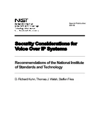 Security Considerations for Voice Over IP Systems