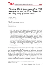The New Third Generation: Post-1965 Immigration and the Next Chapter in the Long Story of Assimilation