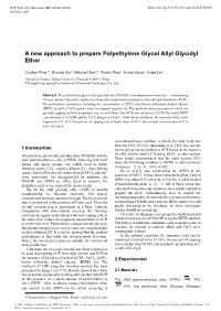 A New Approach to Prepare Polyethylene Glycol Allyl Glycidyl Ether