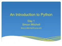 An Introduction to Python