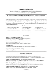 HAMMAD HUSAIN  Department of Architecture, COMSATS, Park Road, Chak Shahzad