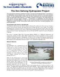 The Don Sahong Hydropower Project