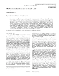 The Quantum Condition and an Elastic Limit