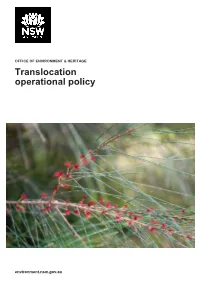 Translocation Operational Policy