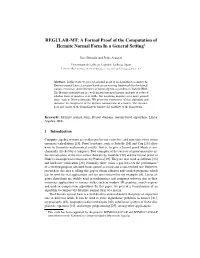 A Formal Proof of the Computation of Hermite Normal Form in a General Setting?