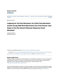 Analyzing the Tea Party Movement, the Coffee Party Movement, and The