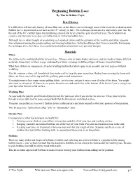 Bobbin Lace Class Handout (PDF)