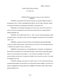 HOUSE JOINT RESOLUTION 33 by Clemmons a RESOLUTION To