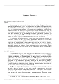 Innovation in Pharmaceutical Biotechnology: Comparing National Innovation Systems at the Sectoral Level – Isbn-92-64-01403-9 ©Oecd 2006 10 – Executive Summary