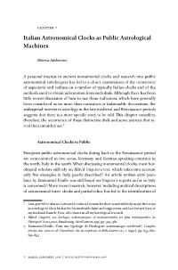 Italian Astronomical Clocks As Public Astrological Machines