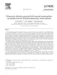 Metasomatic Alteration Associated with Regional Metamorphism: an Example from the Willyama Supergroup, South Australia