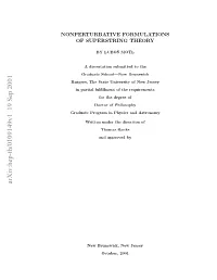 Nonperturbative Formulations of Superstring Theory