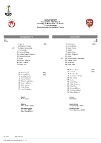 Olympiacos FC Arsenal FC