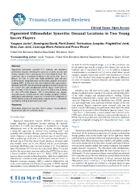 Pigmented Villonodular Synovitis: Unusual Locations in Two Young