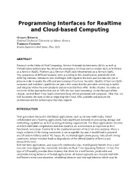 Programming Interfaces for Realtime and Cloud-Based Computing