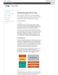 Programming the GPU in Java CODING