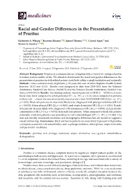 Racial and Gender Differences in the Presentation of Pruritus at John Hopkins Health System and Compared the Results to Those Seen Nationally