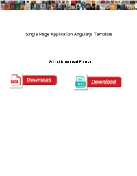 Single Page Application Angularjs Template