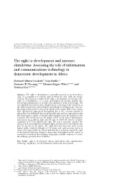 The Right to Development and Internet Shutdowns