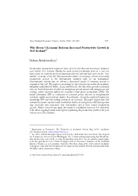 Why Haven't Economic Reforms Increased Productivity Growth In