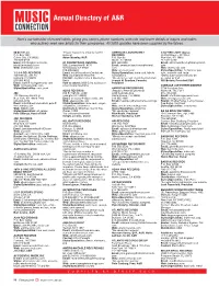 Annual Directory of A&R