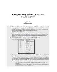 C Programming and Data Structures May/June 2007