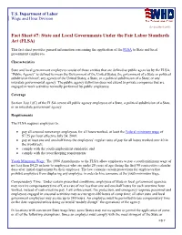 Fact Sheet #7, State and Local Governments Under the FLSA