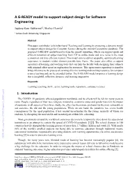 A G-READY Model to Support Subject Design for Software Engineering