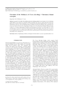 Checklist of the Mollusca of Cocos (Keeling) / Christmas Island Ecoregion