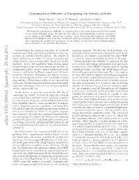 Computational Difficulty of Computing the Density of States