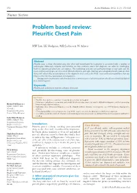 Problem Based Review: Pleuritic Chest Pain