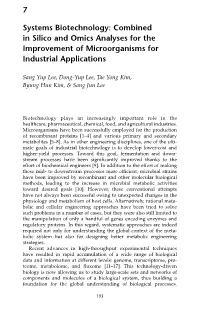 7 Systems Biotechnology: Combined in Silico and Omics Analyses for The