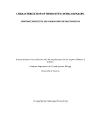 Characterization of Hydrolytic Dehalogenases