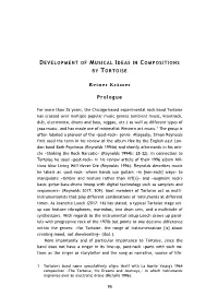 Development of Musical Ideas in Compositions by Tortoise